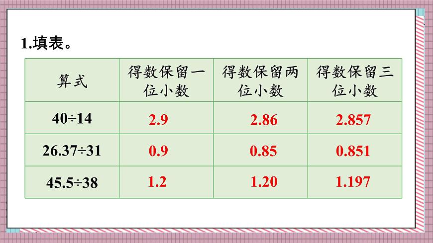 人教版数学五年级上册第三单元练习八 课件第2页