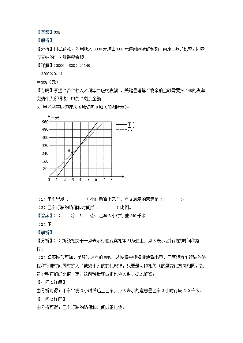 永州九中2025年北师大版小升初入学考试数学试卷（三）（解析版）第3页