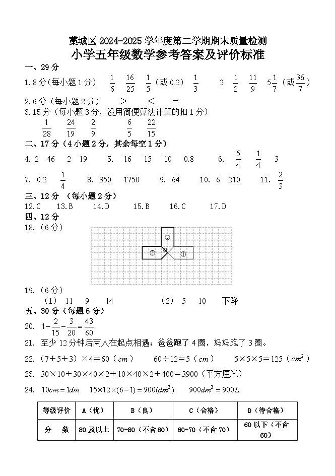 小学数学五年级答案第1页