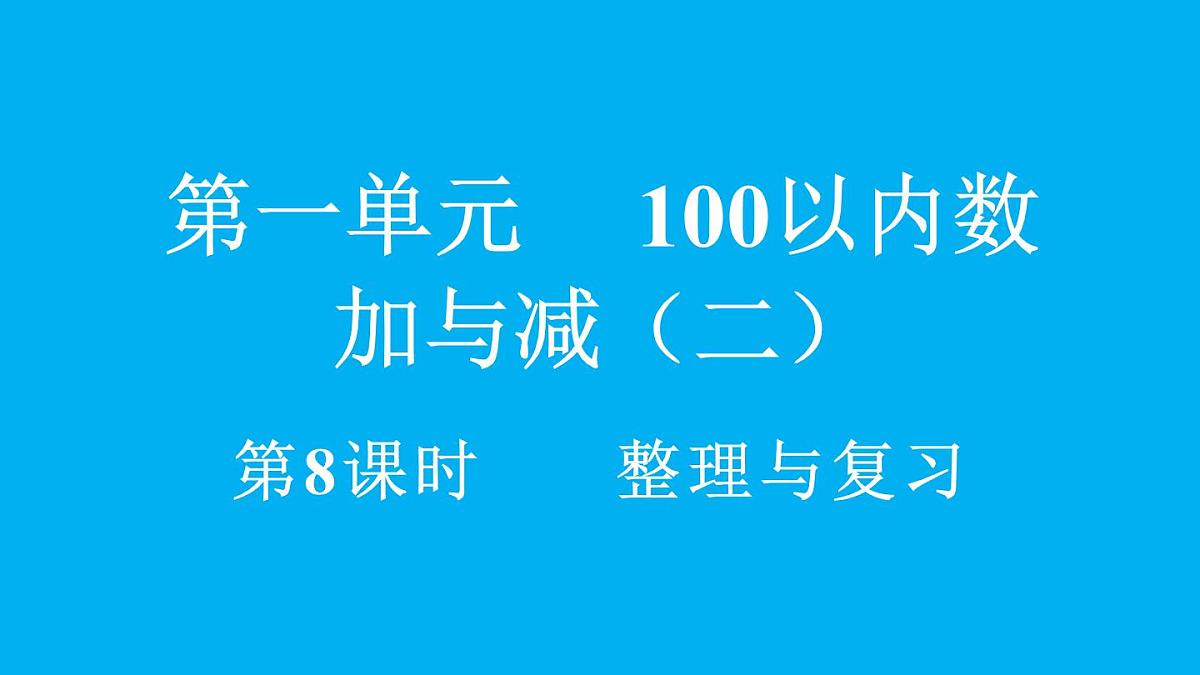 小学数学新北师大版二年级上册1.8 整理和复习教学课件（2025秋）第1页