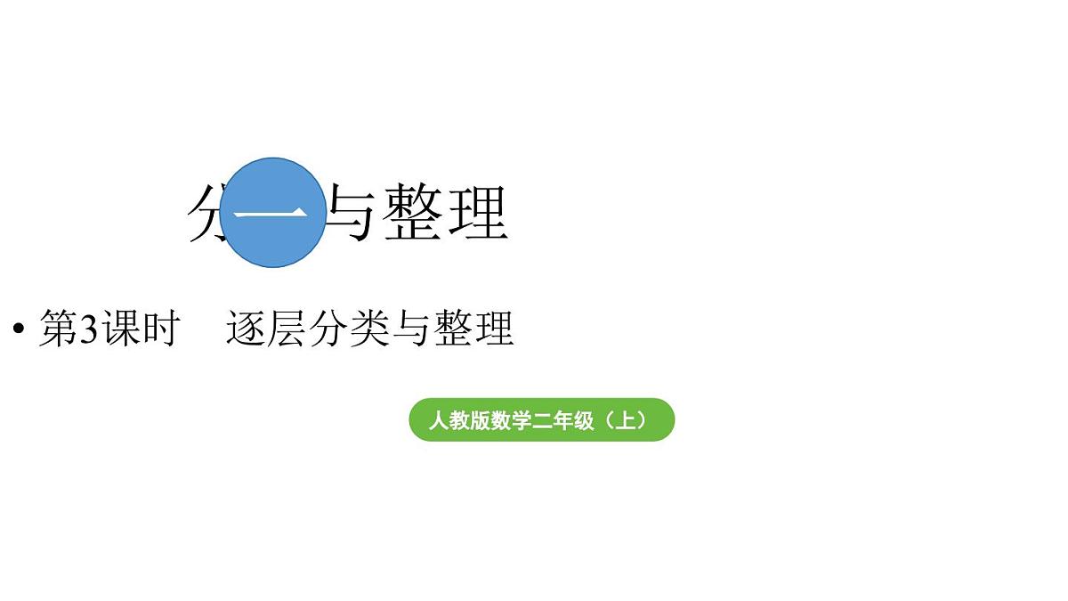 小学数学新人教版二年级上册一第3课时  逐层分类与整理教学课件（2025秋）第1页