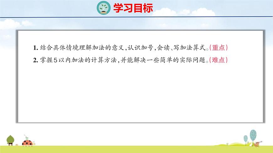 青岛版（2024）一年级数学上册课件 1 快乐的课堂 第3课时 5以内的加法第2页