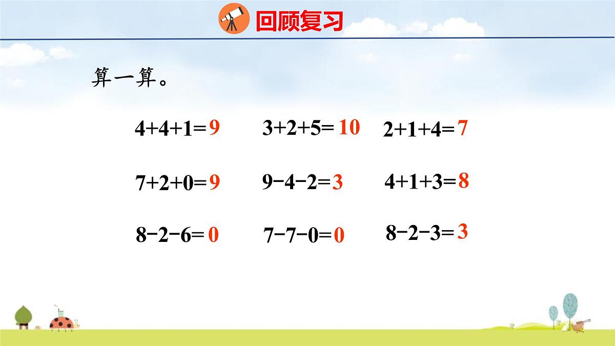 青岛版（2024）一年级数学上册课件 2 走进花果山 第6课时 10以内的加减混合运算第3页