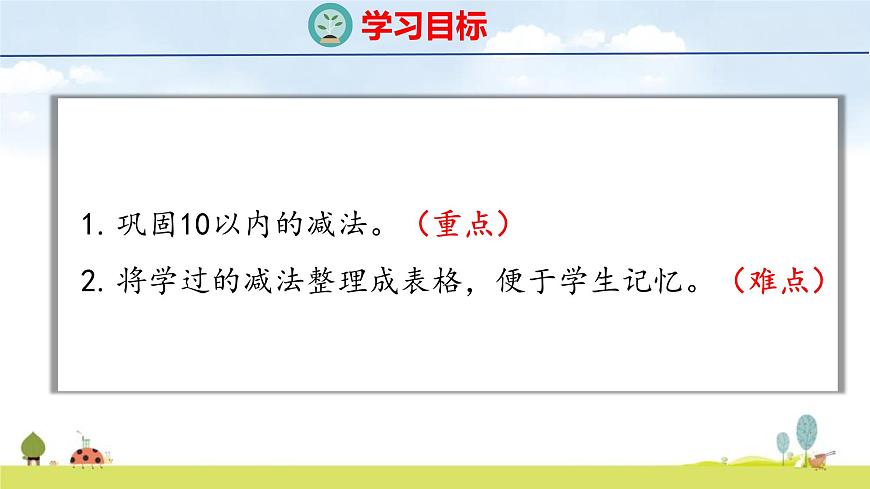 北师大版（2024）一年级数学上册课件 第四单元 9 做个减法表第2页