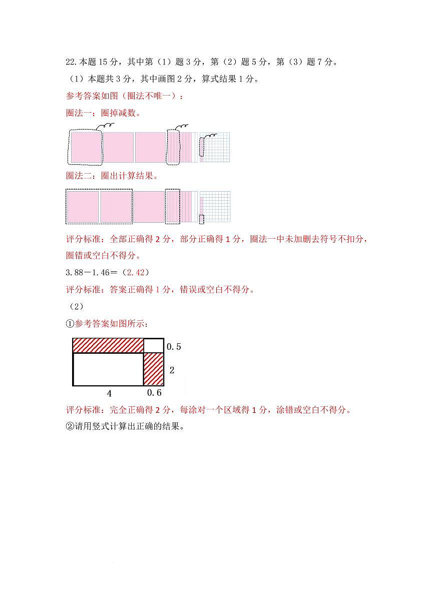 深圳福田区2024-2025下学期四年级数学期末考试答案第2页