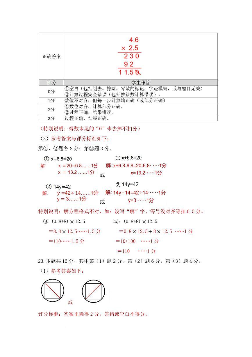 深圳福田区2024-2025下学期四年级数学期末考试答案第3页