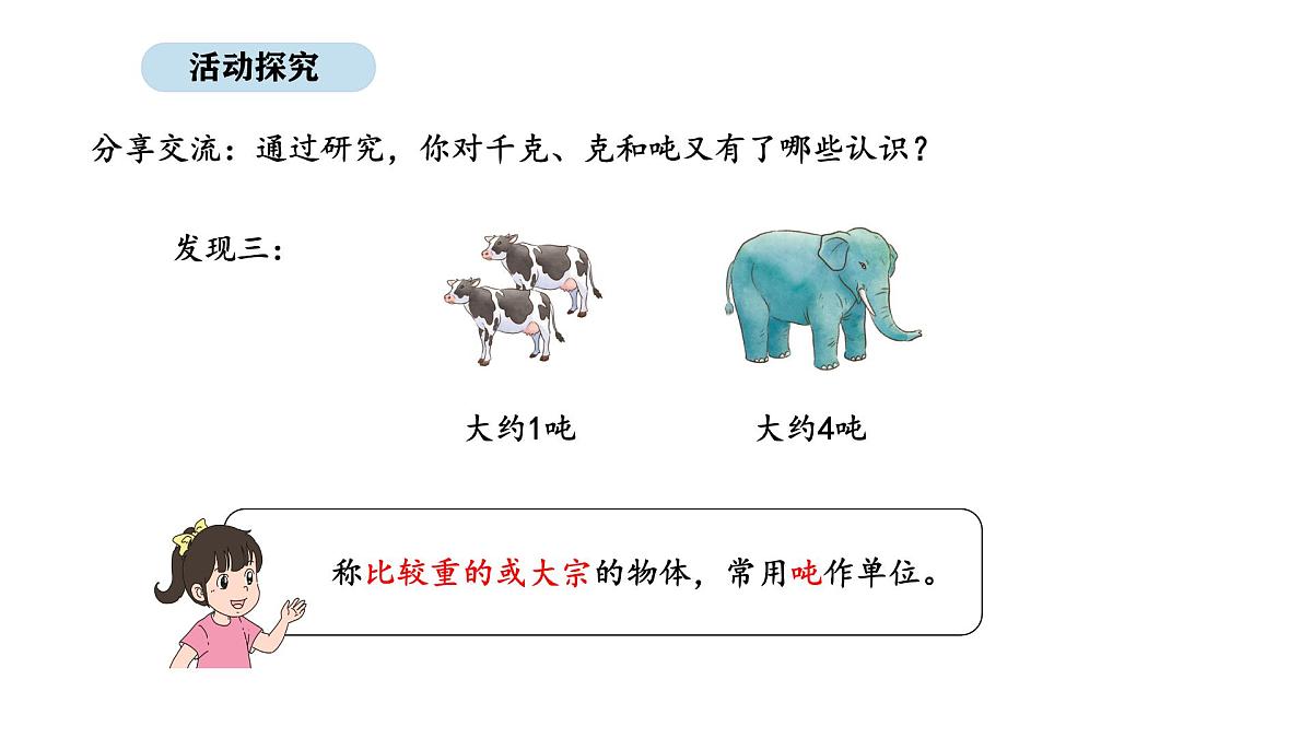 2025-2026学年度苏教版数学三年级上册综合实践 2.曹冲称象的故事-不同质量单位的含义和关系（课件）第6页