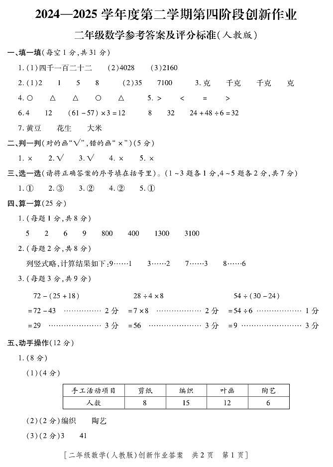 2数人-期末--答案第1页