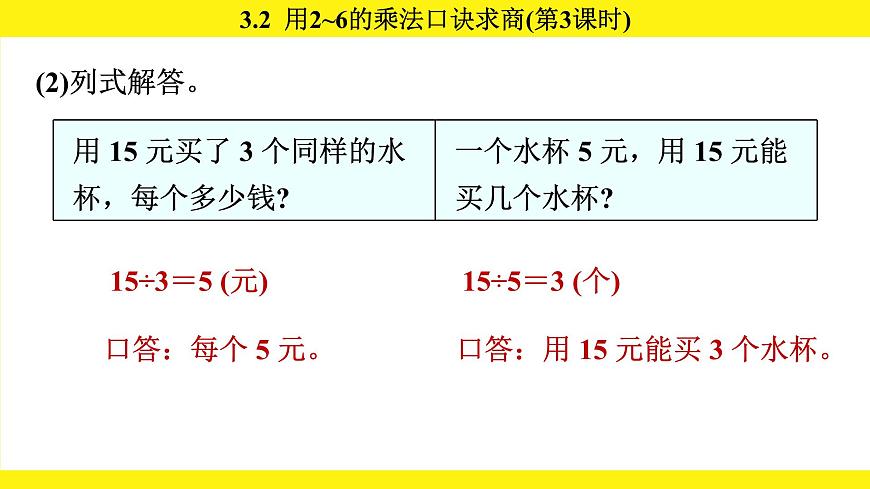 人教版（2024）二年级数学上册课件 3.2  用2~6的乘法口诀求商(第3课时)第6页