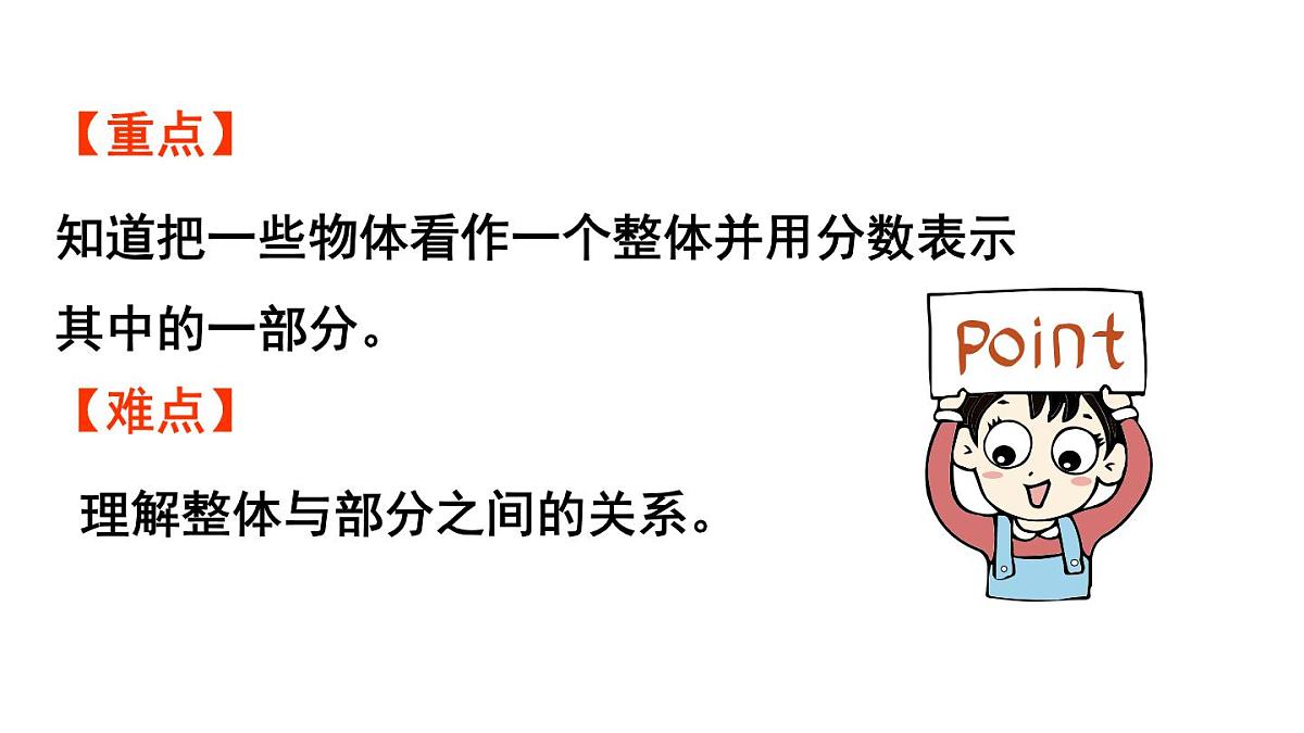 小学数学新人教版三年级上册第六单元3第一课时 认识整体的几分之几教学课件（2025秋）第3页