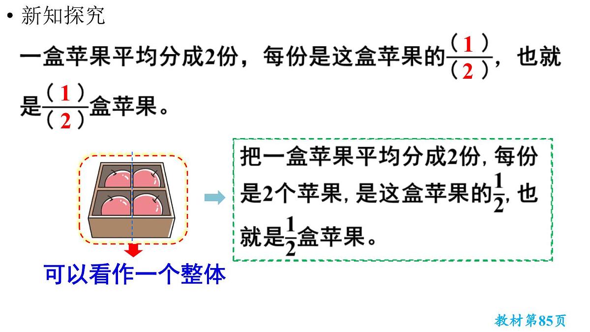 小学数学新人教版三年级上册第六单元3第一课时 认识整体的几分之几教学课件（2025秋）第6页