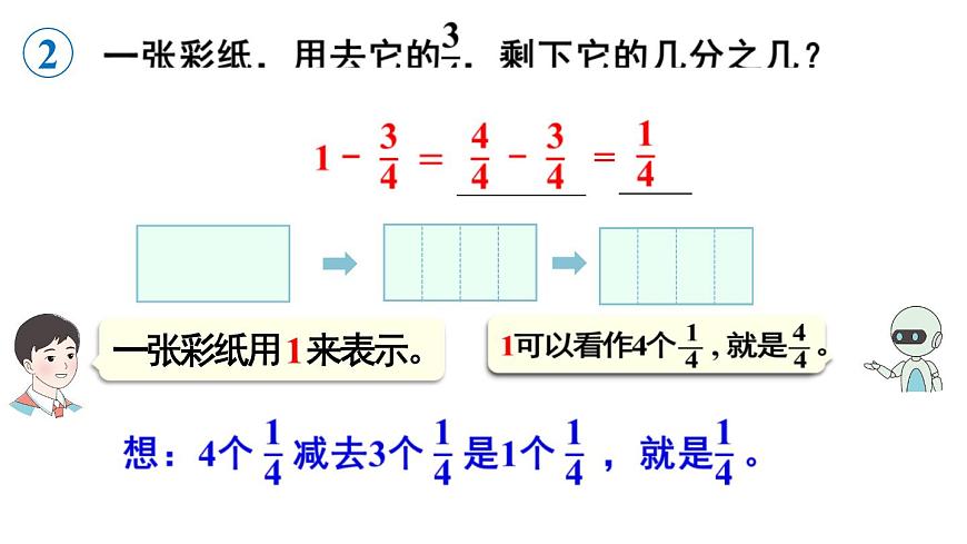 小学数学新人教版三年级上册第六单元2第二课时 1减几分之几教学课件（2025秋）第7页