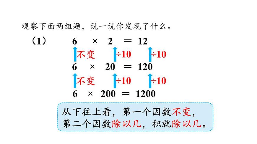 新人教版数学四年级上册4.4积的变化规律课件第7页
