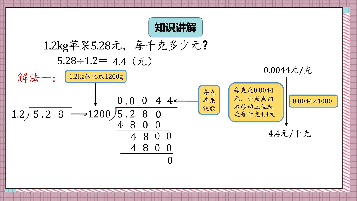 北师大数学五年级上册 1.5《谁打电话的时间长（被除数、除数小数位数不同）》课件第4页