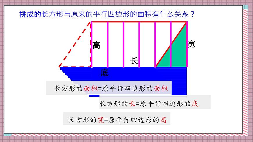 北师大数学五年级上册 4.3 探索活动《平行四边形的面积（探索公式并运用公式计算）》课件第8页