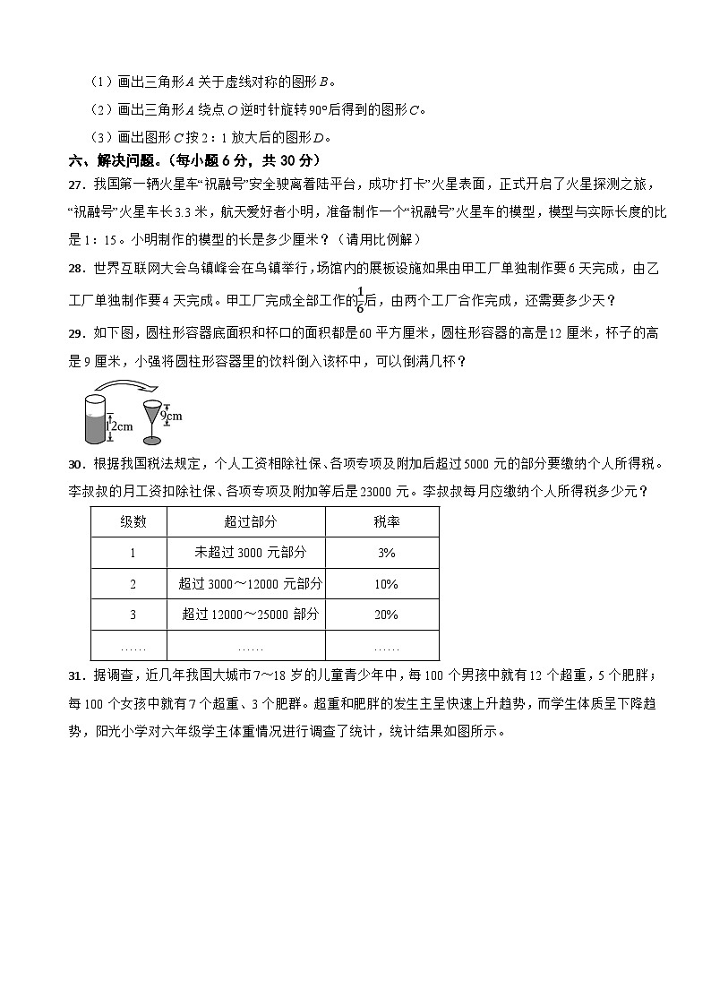 湖南省永州市蓝山县新圩中学2024年小升初数学试卷第3页