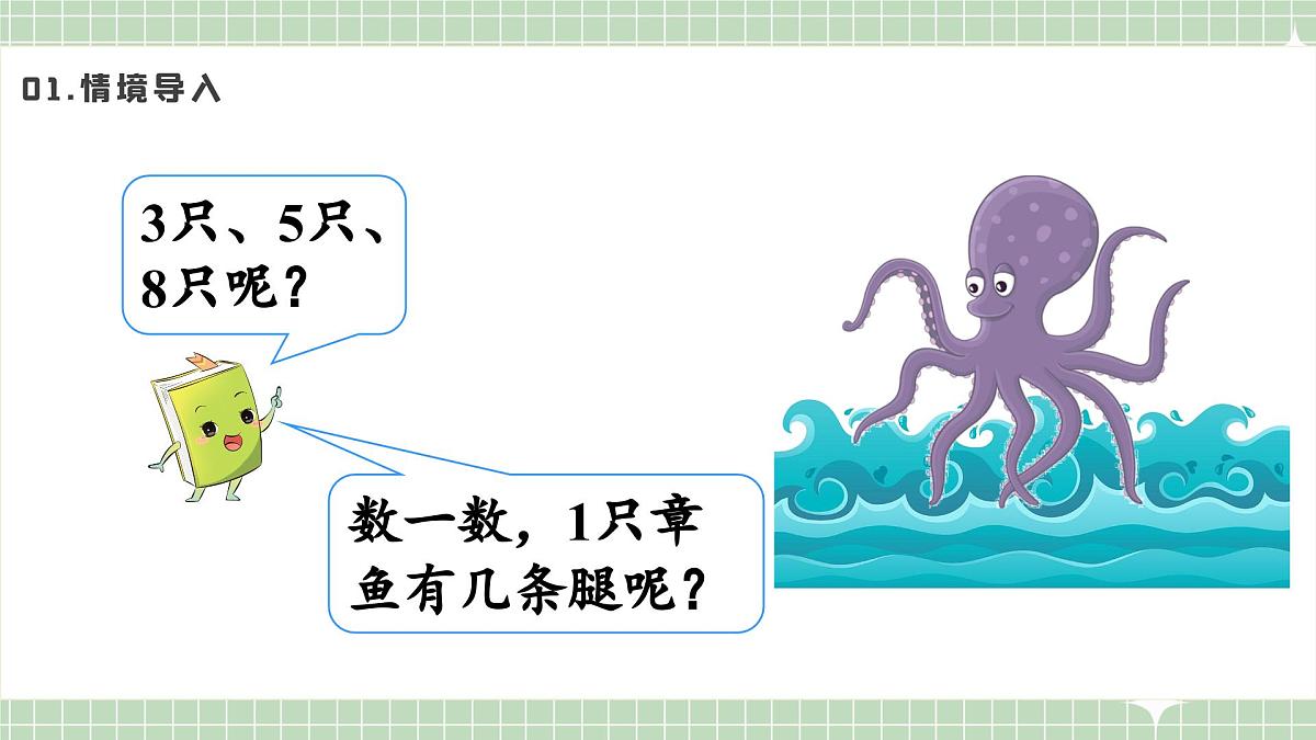 人教版小学数学二年级上册 第2课时  8的乘法口诀  课件第3页