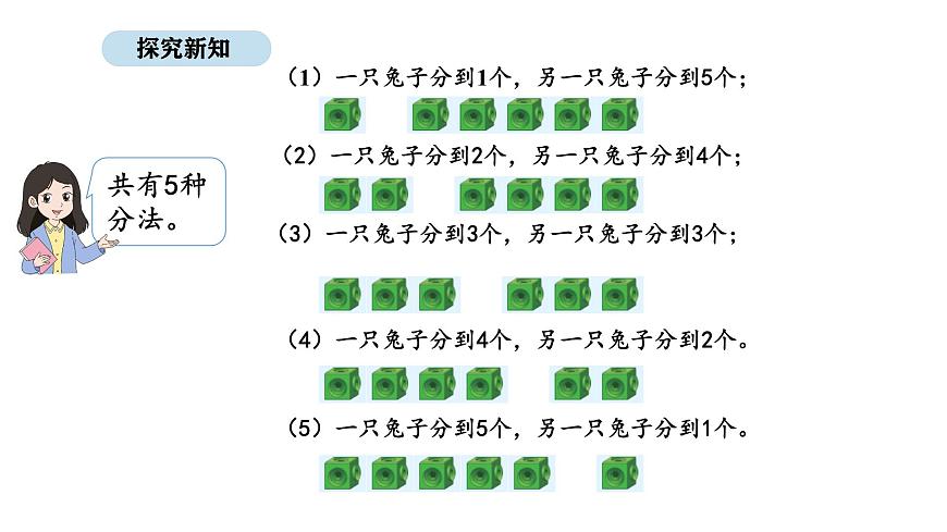 北京版数学一年级上册3.2   5、6、7的分与合（课件）第7页