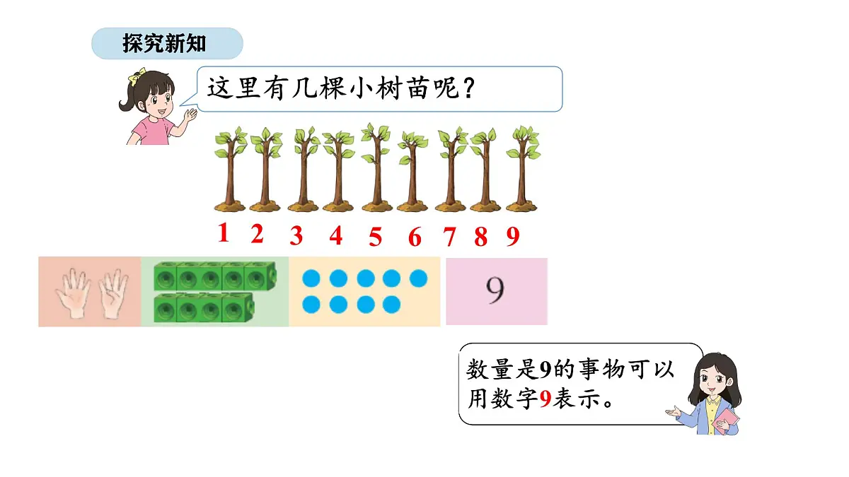北京版数学一年级上册3.4 认识8、9（课件）第7页
