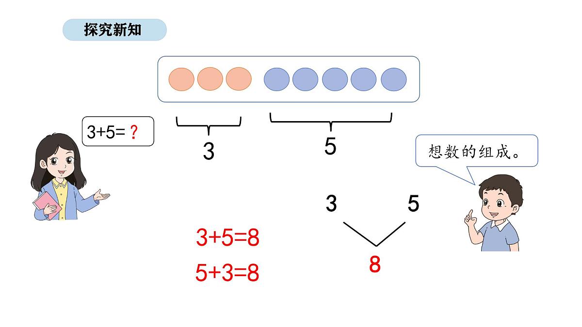 北京版数学一年级上册3.6  8和9的加、减法（课件）第8页