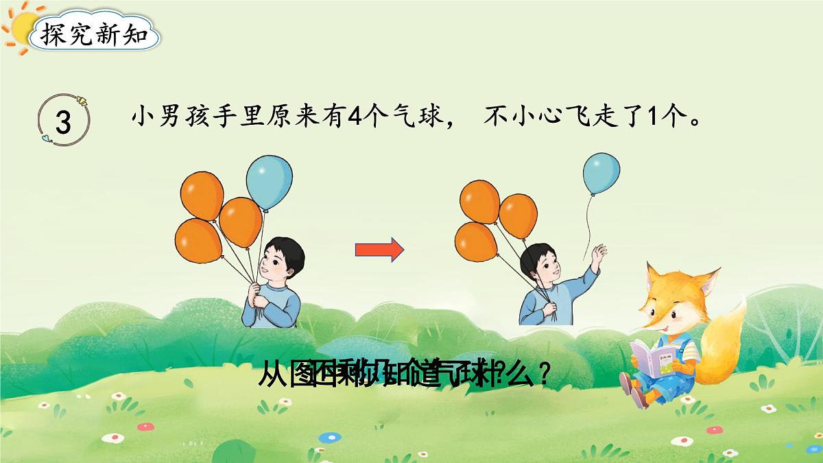 2025年新人教版一年级数学上册2. 1~5的加、减法第2课时  减法（课件）第3页