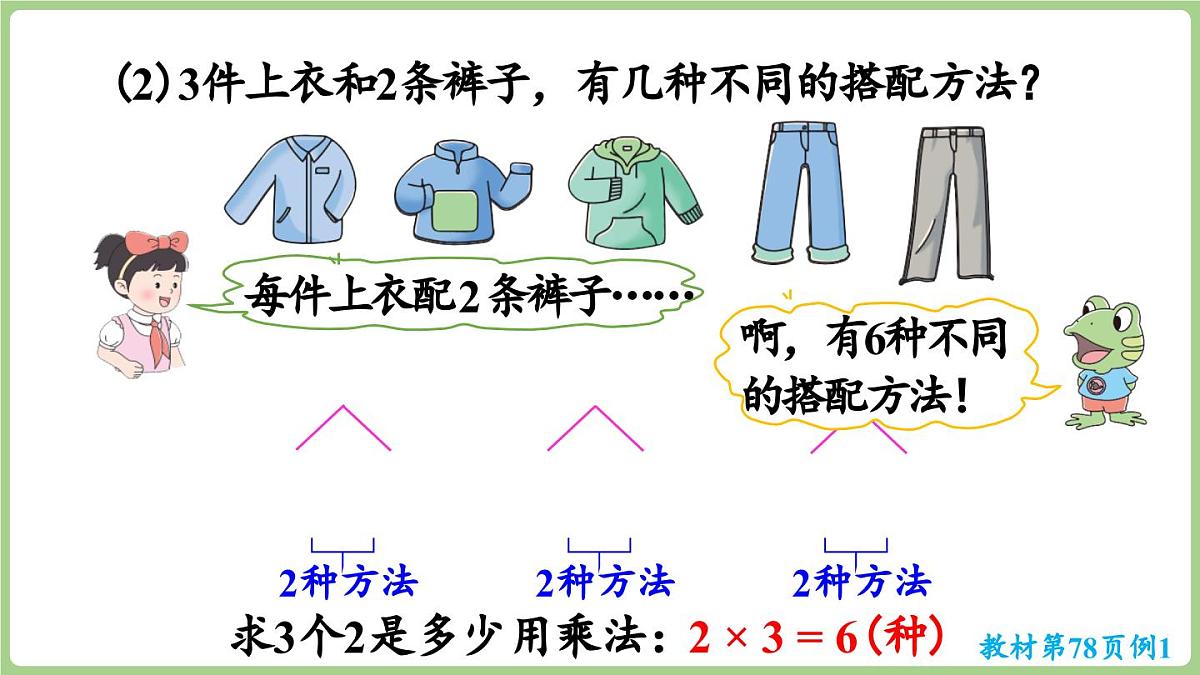 冀教版数学二年级上册6.1 简单的搭配(课件）第6页