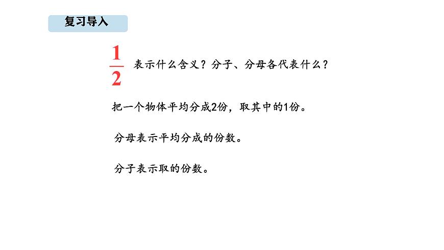 人教版数学三年级上册6.2 认识几分之几（课件）第2页