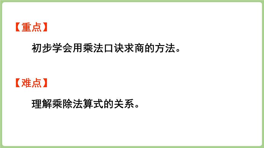 冀教版数学二年级上册5.1.1 用口诀计算乘法和除法 (课件）第3页