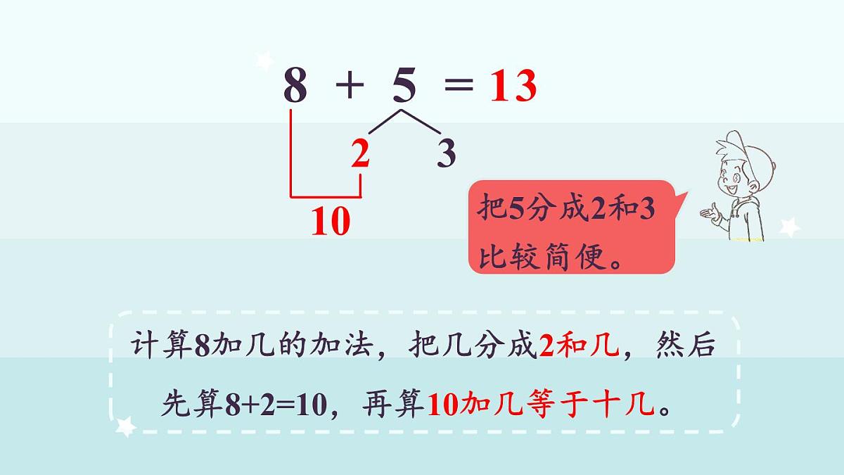 冀教版（2024）一年级数学上册课件  4.3  8加几第8页