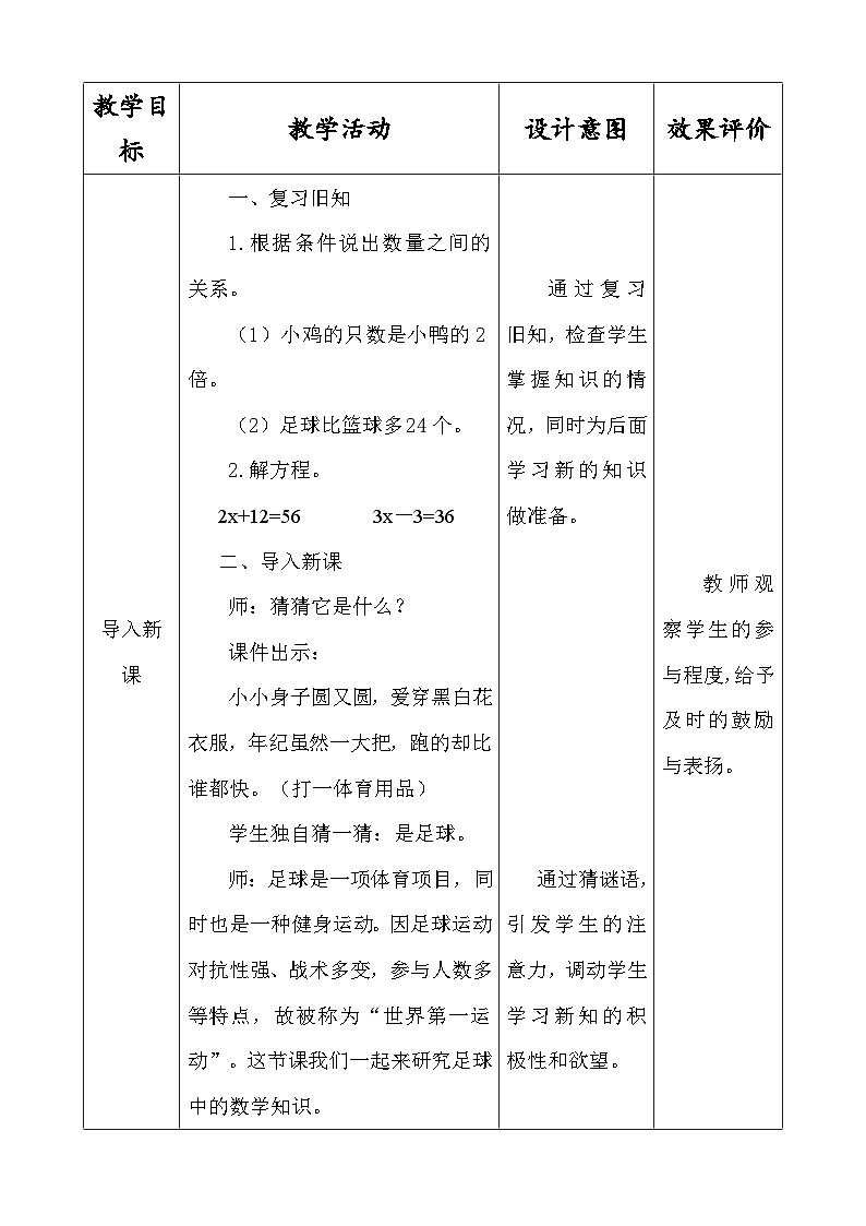 人教版数学五上5.11《实际问题与方程（二）》教学设计第2页