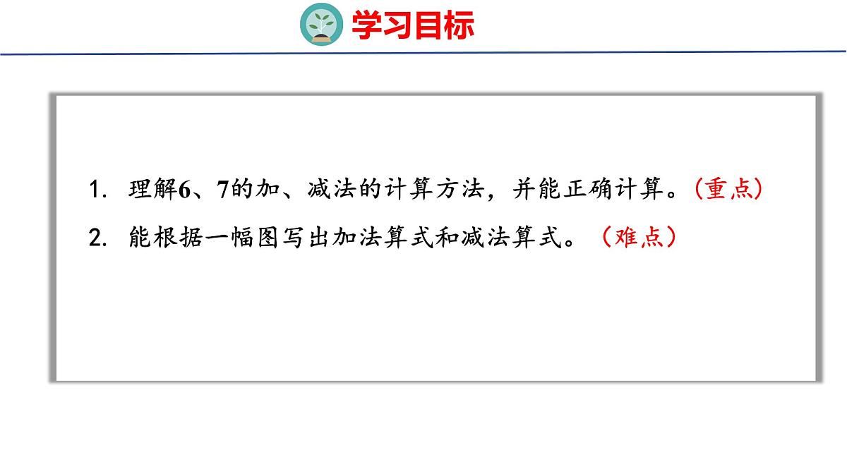 2025年人教一年级数学上册 2.2.1 6和7的加、减法(课件)第2页