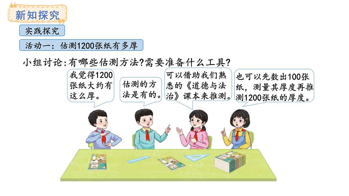 青岛版（六三）数学三年级上册主题活动——1200 张纸有多厚 课件第5页