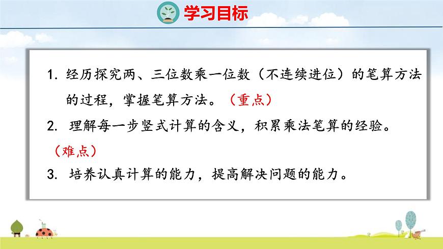 苏教版（2024）新教材三年级数学上册课件 第2单元 第2课时 两、三位数乘一位数（不连续进位）第2页
