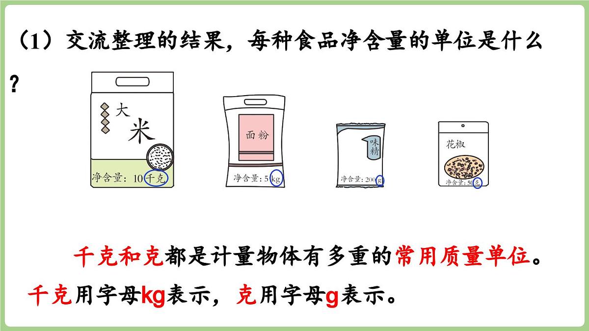 冀教版数学三年级上册称量物体1 分享调查结果 (课件）第4页