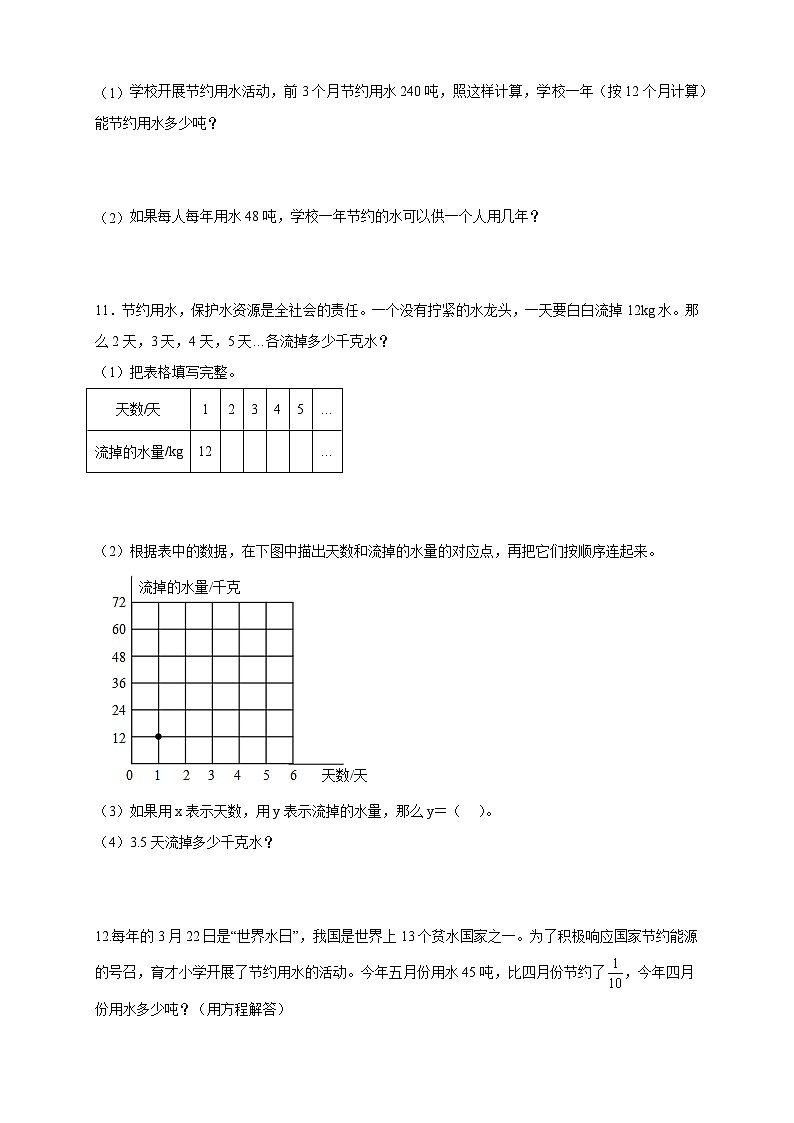 【任务型备课】人教版六年级上册-7.3 节约用水（作业）第2页