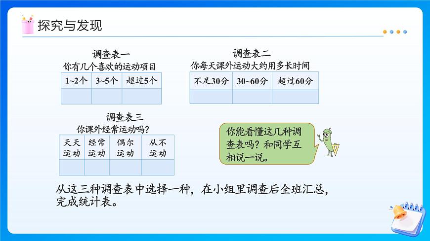 【任务型备课】苏教版三年级上册-3.3 设计调查表（课件）第6页