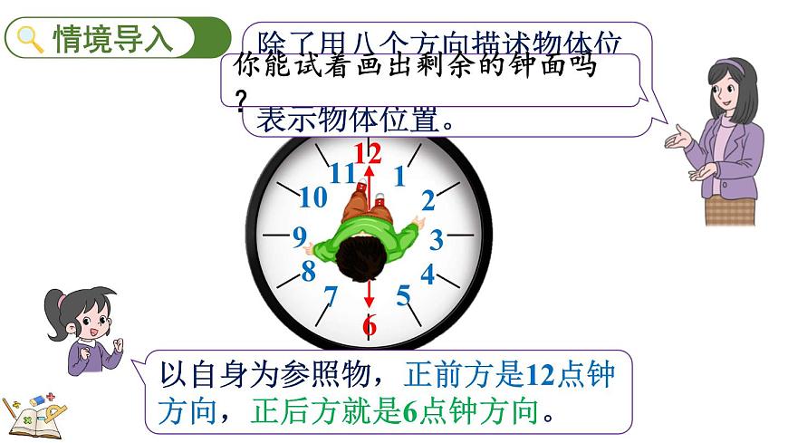 北师大版数学三年级上册记录我们的校园-有趣的“几点钟方向”(课件)第2页