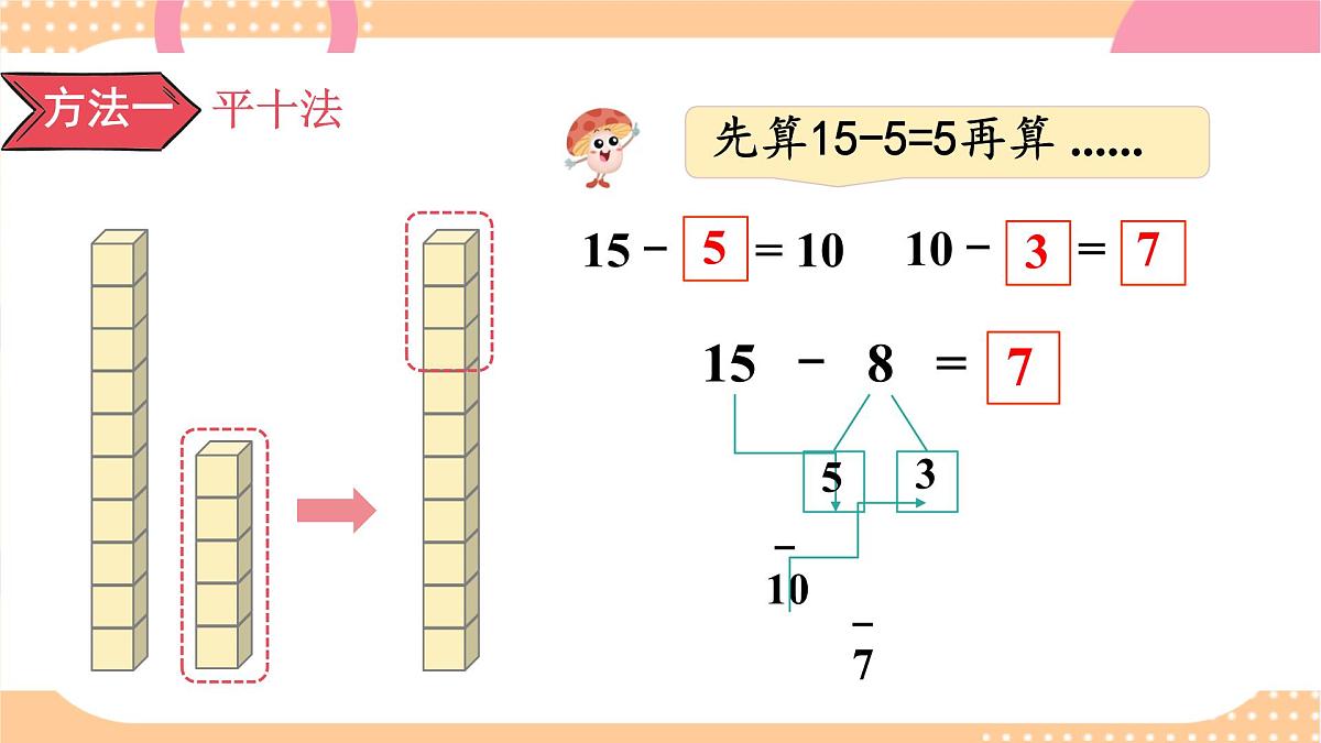 1.4 十几减8、7（课件）-2024-2025学年苏教版数学一年级下册第5页