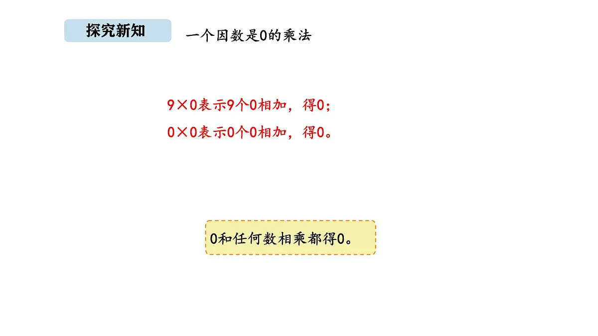北京版数学三年级上册1.5 有关0的乘法及因数中间有0的乘法（课件）第5页