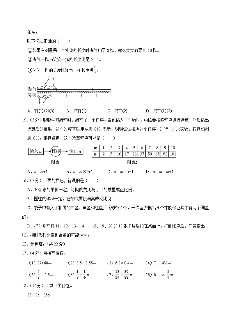 2025年山东省菏泽市郓城县小升初数学试卷第3页