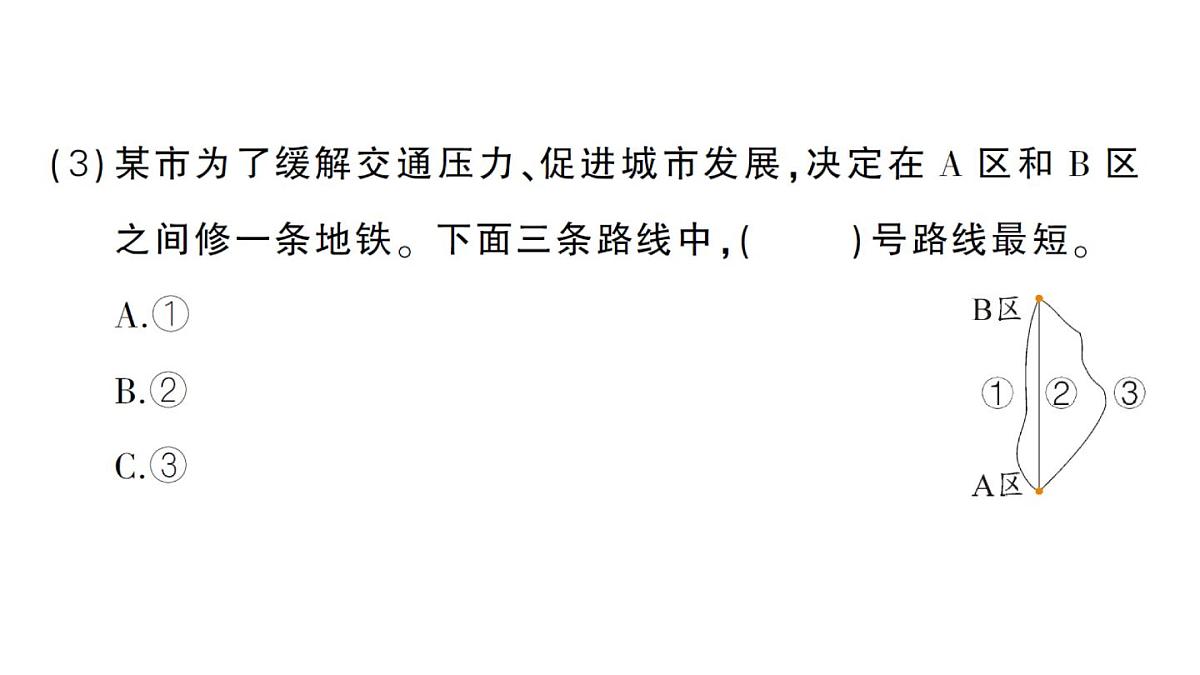 小学数学新人教版三年级上册第五单元1线段、射线、直线练习一十二作业课件（含答案）（2025秋）第3页