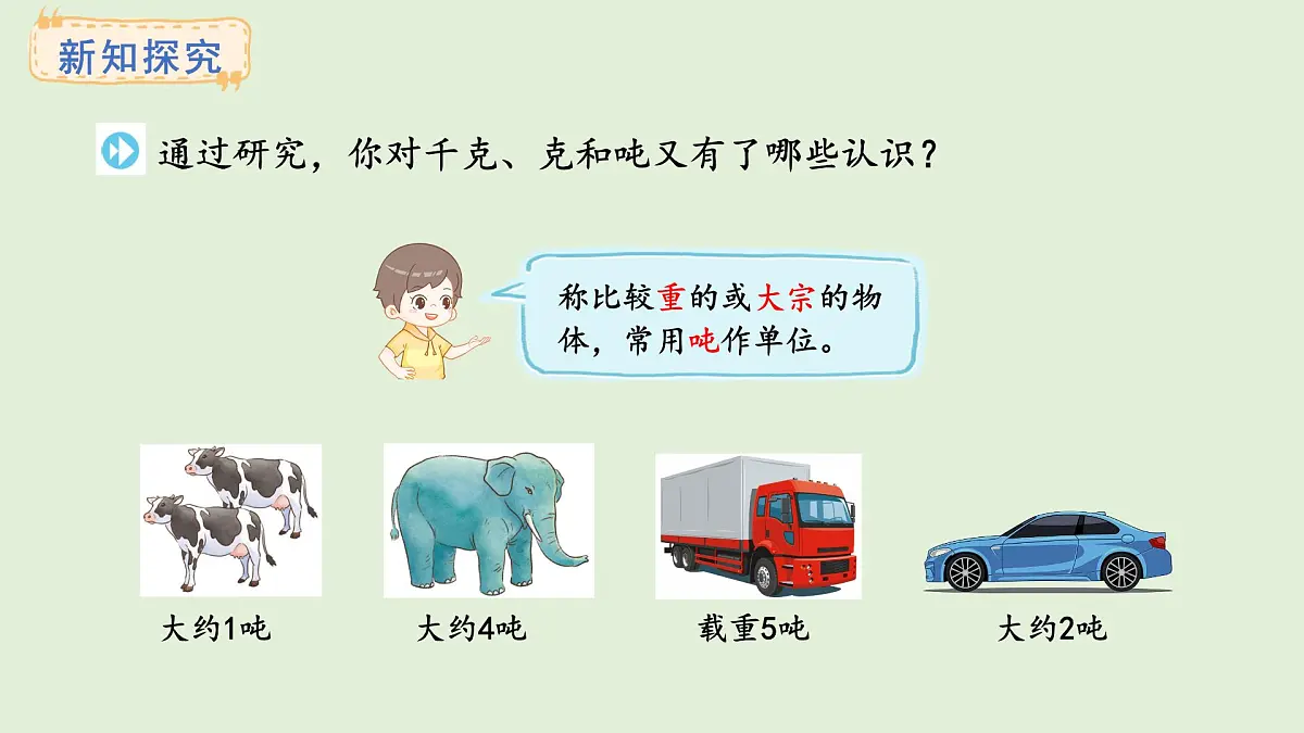 曹冲称象的故事-3.不同质量单位的含义和关系(课件)2025-2026学年苏教版三年级数学上册第5页