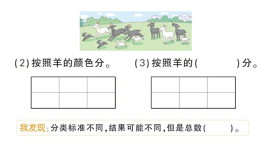 小学数学新人教版二年级上册第一单元第二课时　分类与整理（2）作业课件（2025秋新版）第3页