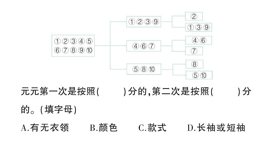 小学数学新人教版二年级上册第一单元第三课时　分类与整理（3）作业课件（2025秋新版）第3页