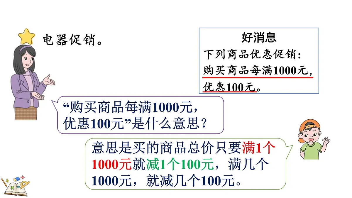 冀教版数学三年级上册2.6 促销问题 课件第4页