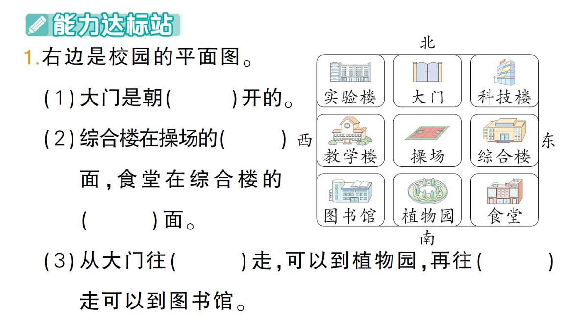 小学数学新人教版二年级上册校园小导游第2课时　校园小导游作业课件（2025秋新版）第2页