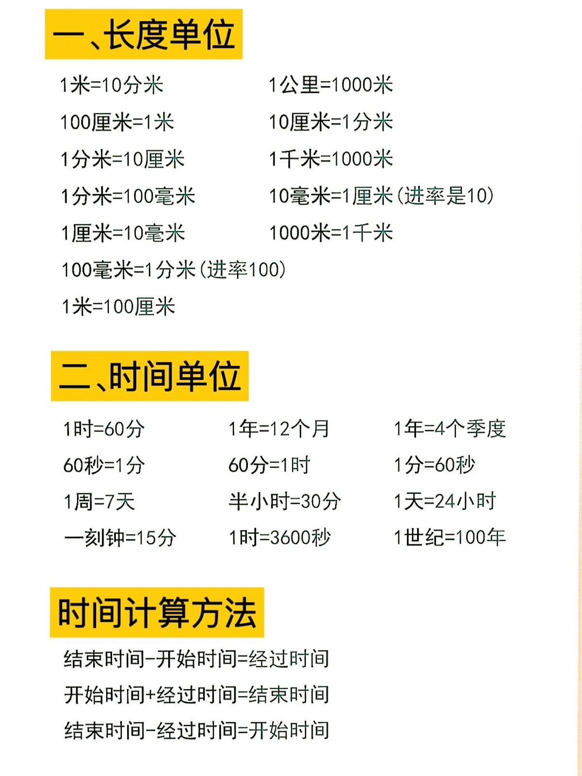 人教版二年级上册数学期末专项练习必背知识点单位换算口诀和公式第2页