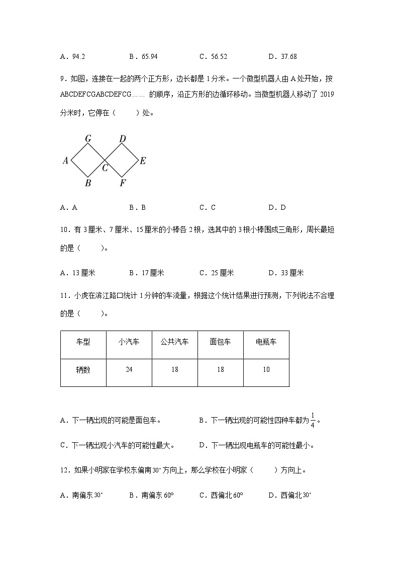 小学数学六年级下册——分班考高频考点冲刺卷（含答案）-人教版第3页