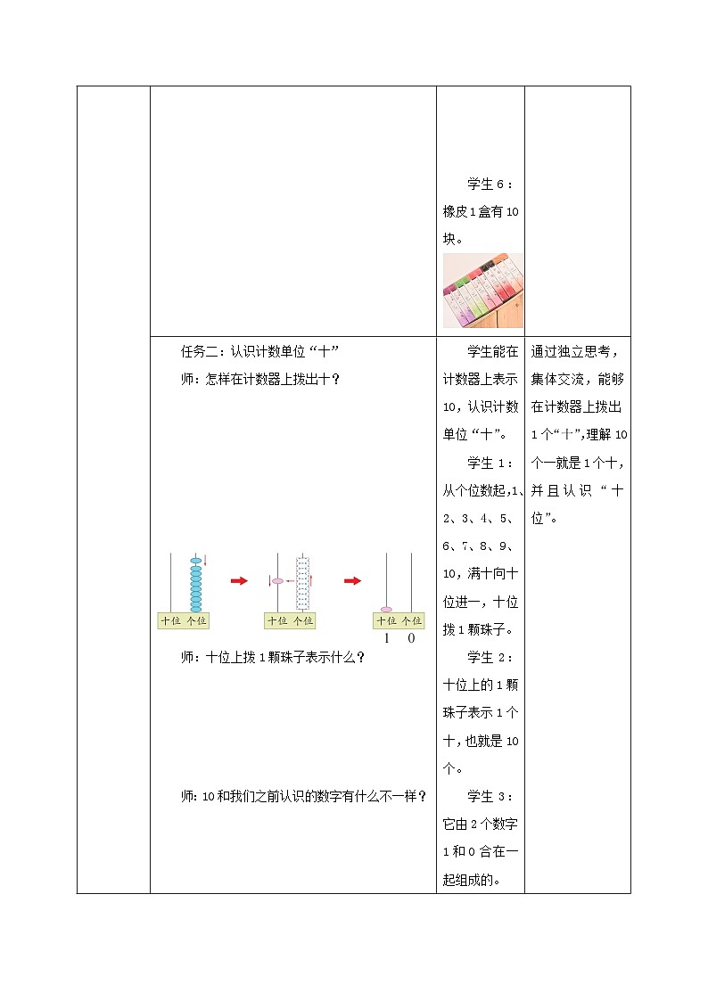 新版苏教版小学数学一上  第四单元 10的认识和加减法-第一课时《10的认识》 教案第3页