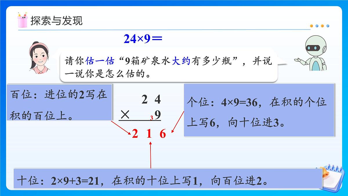 【任务型备课】人教版三年级上册-4.2.3 多位数乘一位数（连续进位）的笔算（课件）第7页